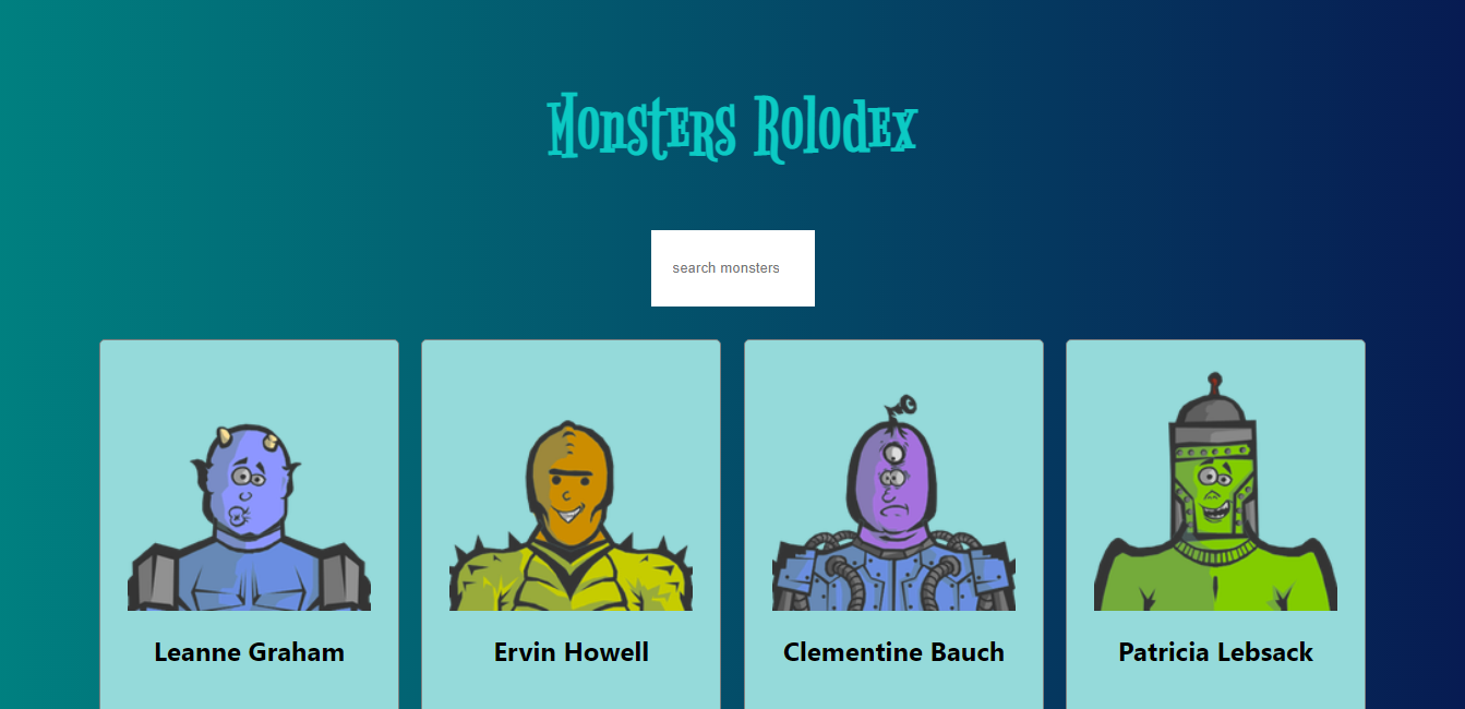 Monsters React project